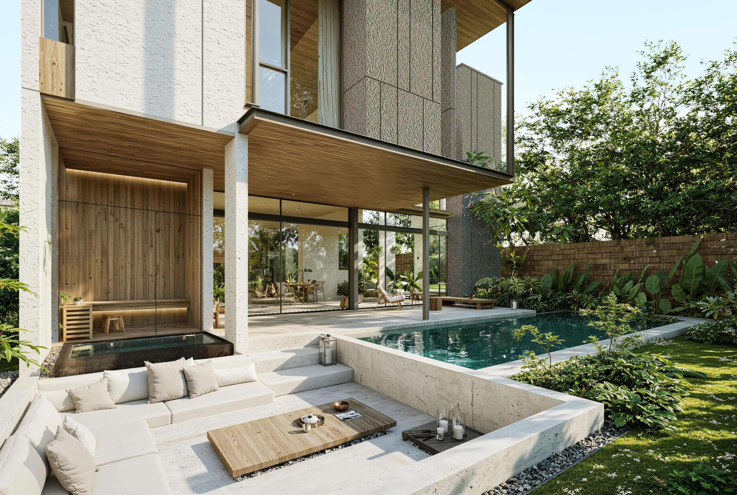 Lush Garden & Wellness Area